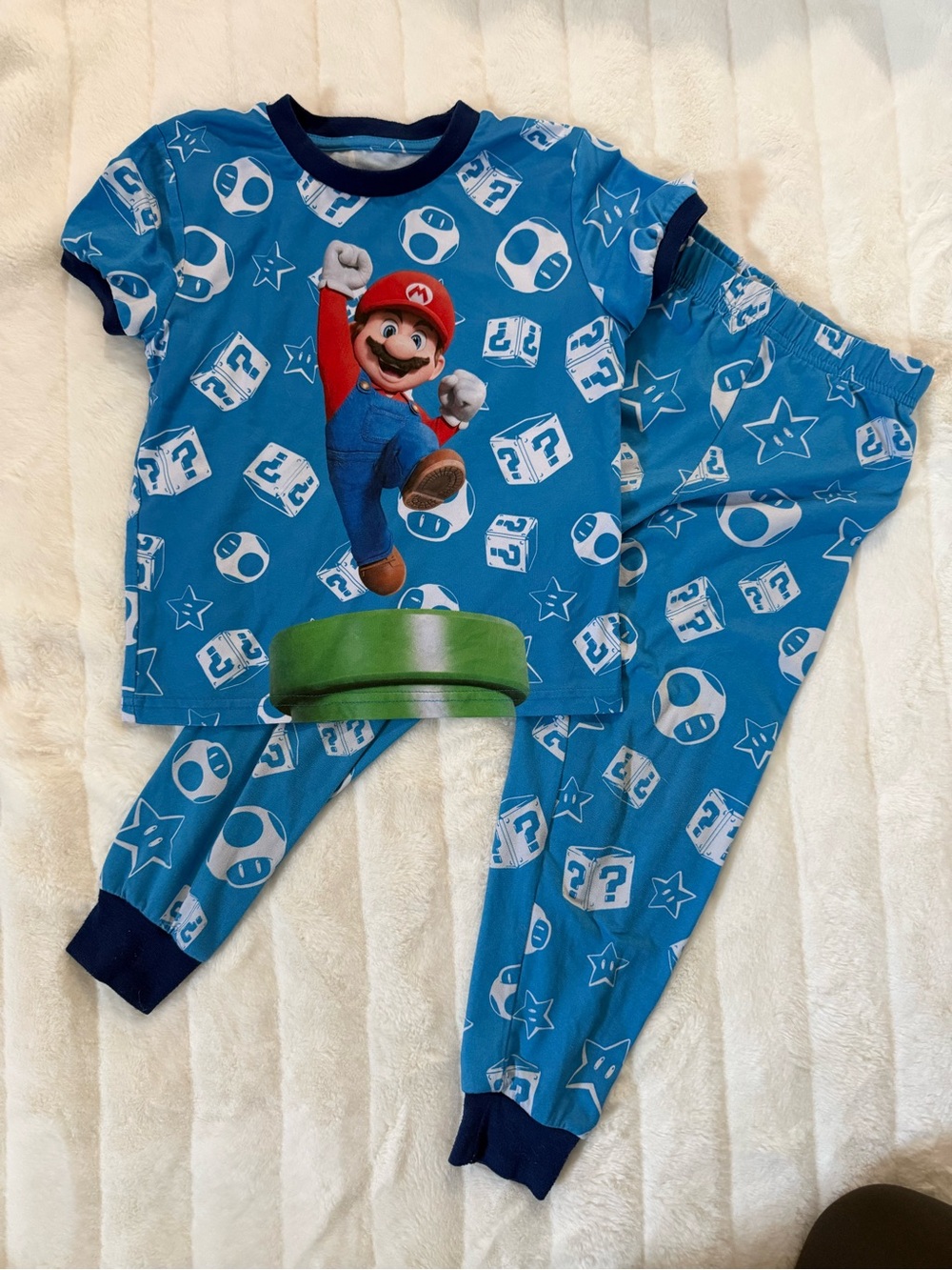 Nintendo Blue Super Mario Kids Top with Red Mario Graphic